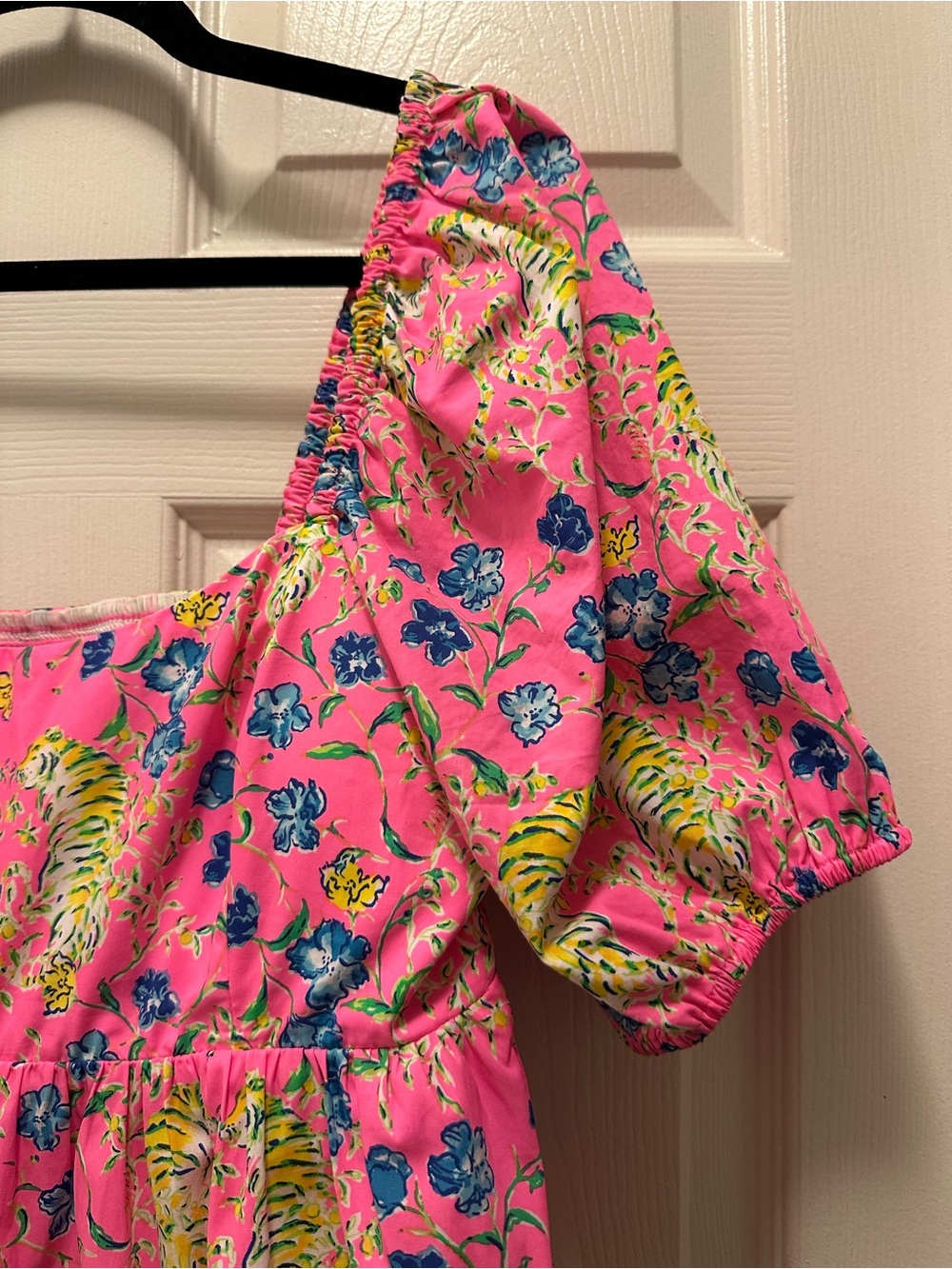 Lilly Pulitzer Kay Babydoll Dress in Prosecco Pink Tigress Garden - Picture 7 of 14